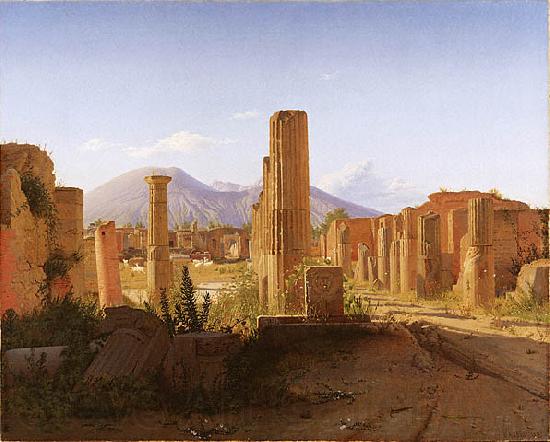 Christen Kobke The Forum, Pompeii, with Vesuvius in the Distance France oil painting art